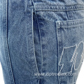 Custom Men's Summer Embroidered Cargo Jeans Denim Shorts
